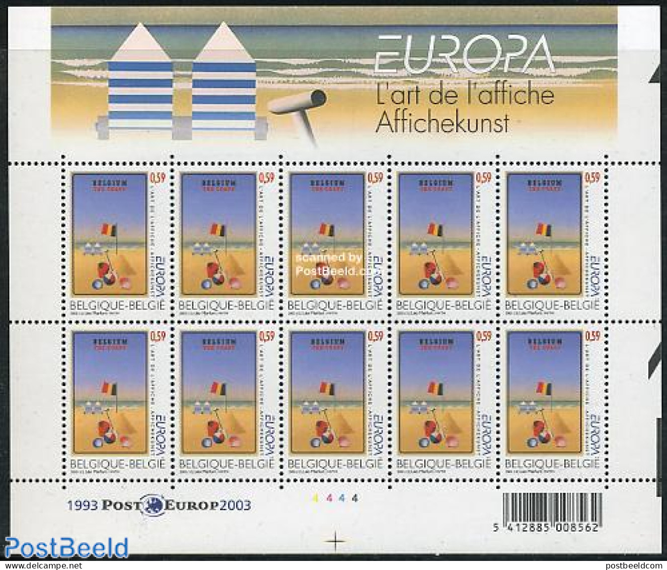 Belgium 2003 Europa M/s With 10 Stamps, Mint NH, History - Various - Europa (cept) - Tourism - Ongebruikt