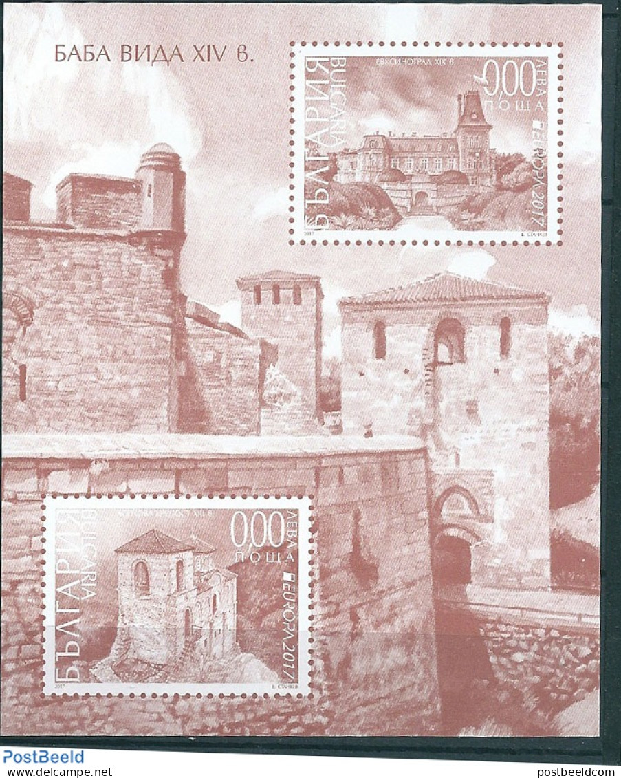 Bulgaria 2017 Europa S/s, Redprint (not Valid For Postage), Mint NH, History - Europa (cept) - Art - Castles & Fortifi.. - Unused Stamps