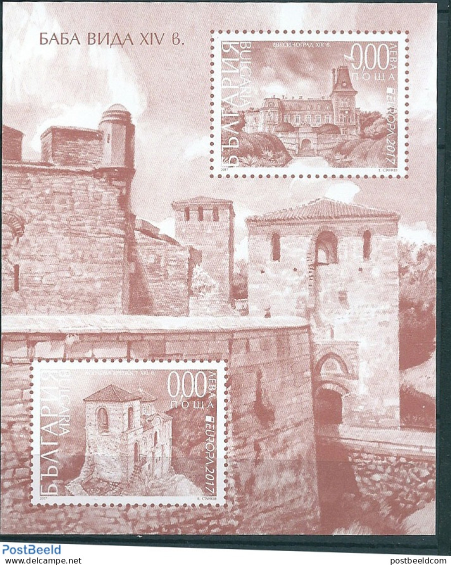 Bulgaria 2017 Europa S/s, Redprint (not Valid For Postage), Mint NH, History - Europa (cept) - Art - Castles & Fortifi.. - Ongebruikt