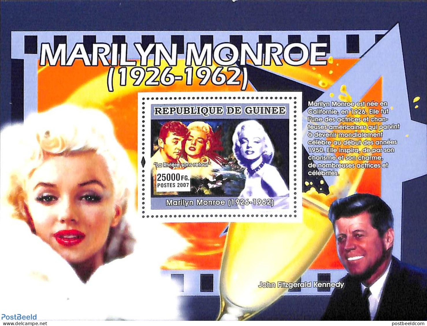 Guinea, Republic 2007 Marilyn Monroe S/s, Mint NH, Performance Art - Marilyn Monroe - Movie Stars - Actors