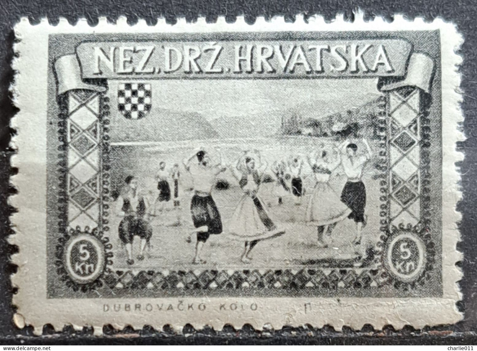 NDH IN EXILE -5 K-DUBROVNIK-NATIONAL COSTUMES-DANCE-CROATIA-1955 - Croazia