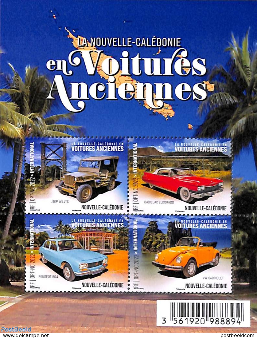 New Caledonia 2022 Automobiles 4v M/s, Mint NH, Transport - Automobiles - Unused Stamps