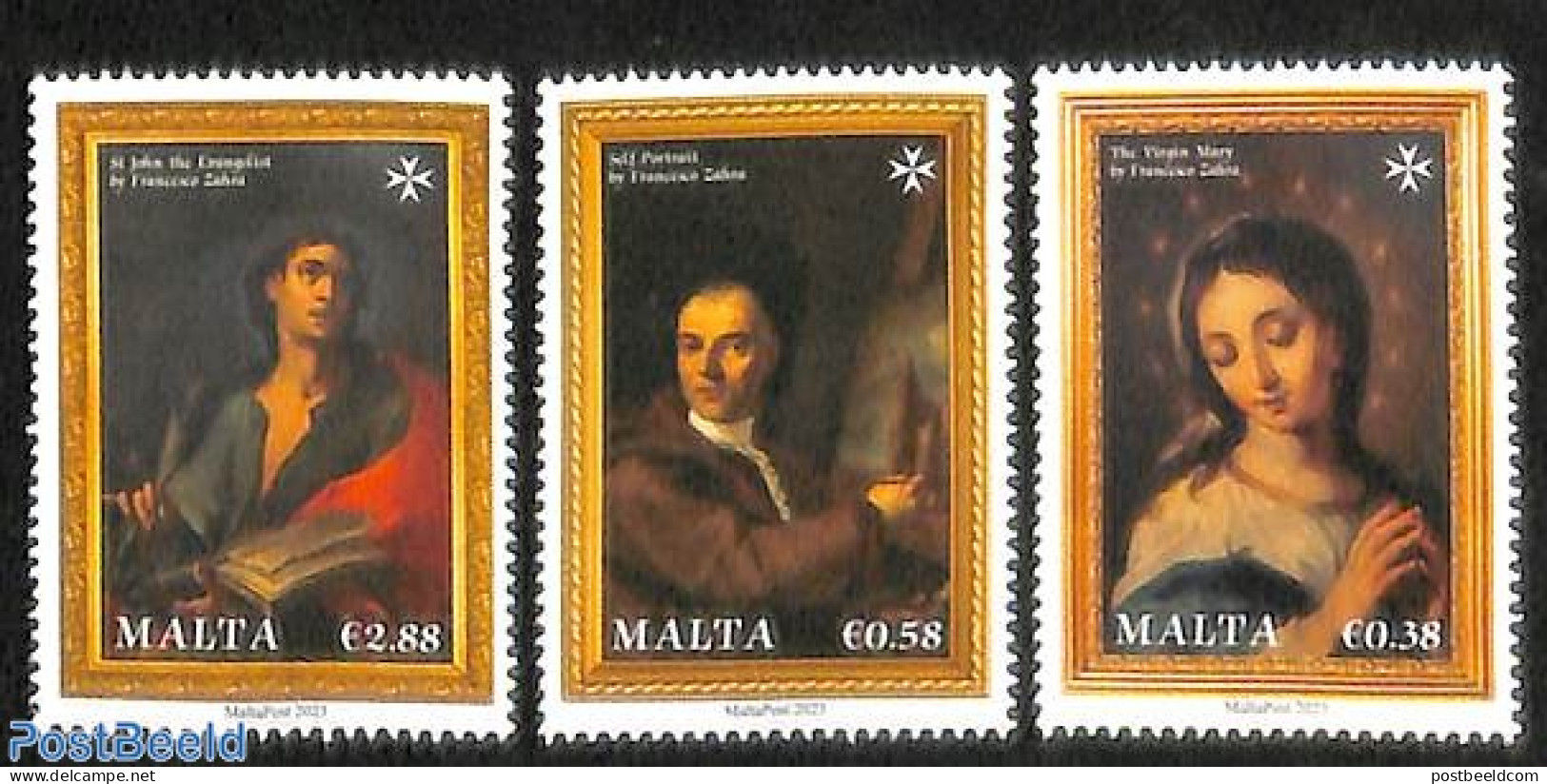 Malta 2023 Francesco Zahra 3v, Mint NH, Art - Paintings - Malta