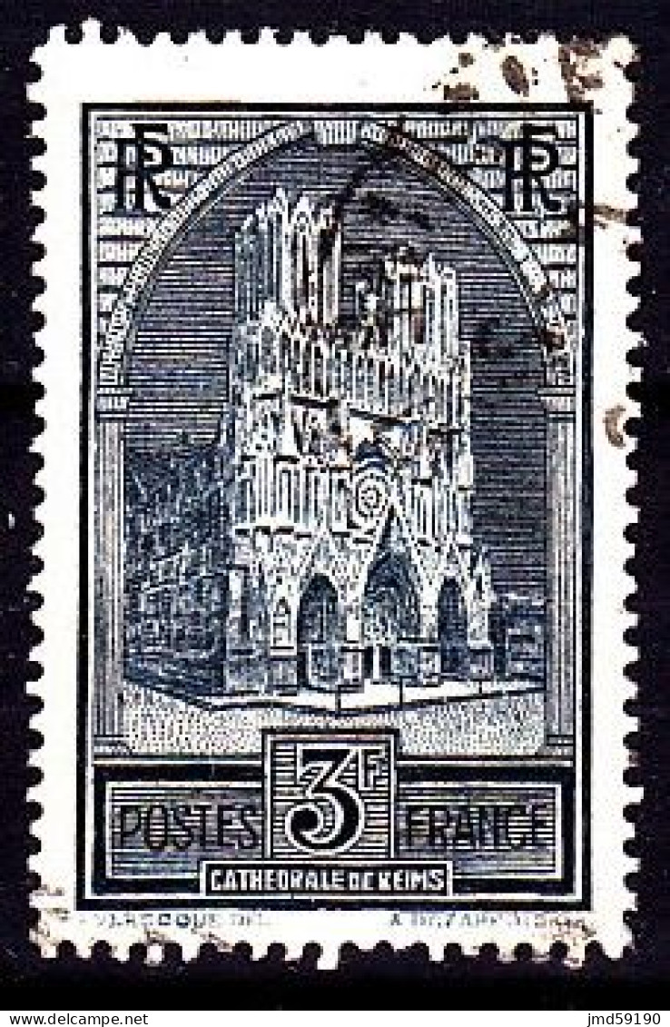 FRANCE Timbre Oblitéré N° 259b, 3fr Type III - Cathédrale De REIMS - Oblitérés