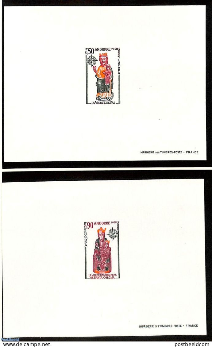 Andorra, French Post 1974 Europa, 2 Epreuves De Luxe, Mint NH, History - Europa (cept) - Nuevos
