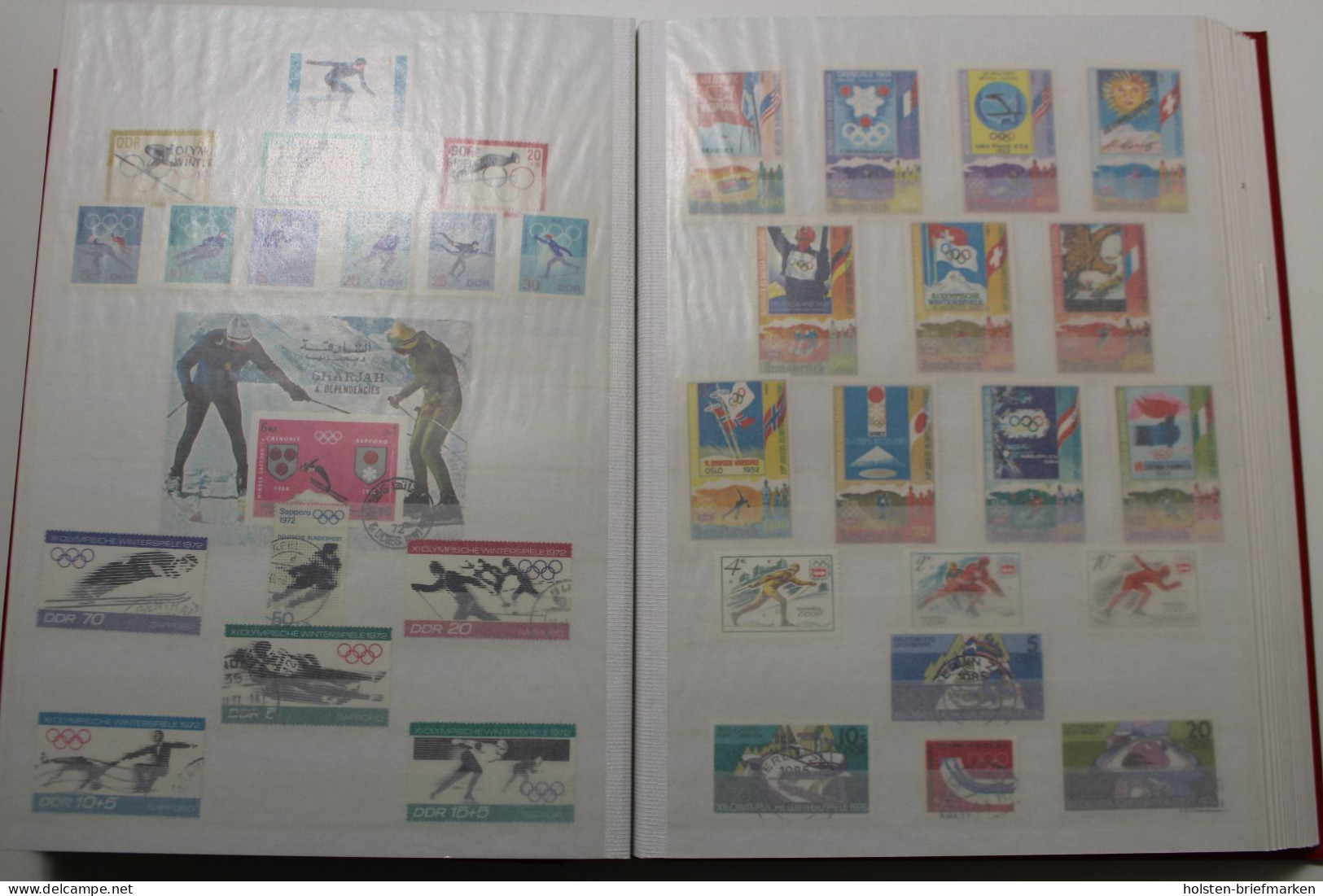 Briefmarken-Posten Europa und Übersee, großer Karton voller Alben