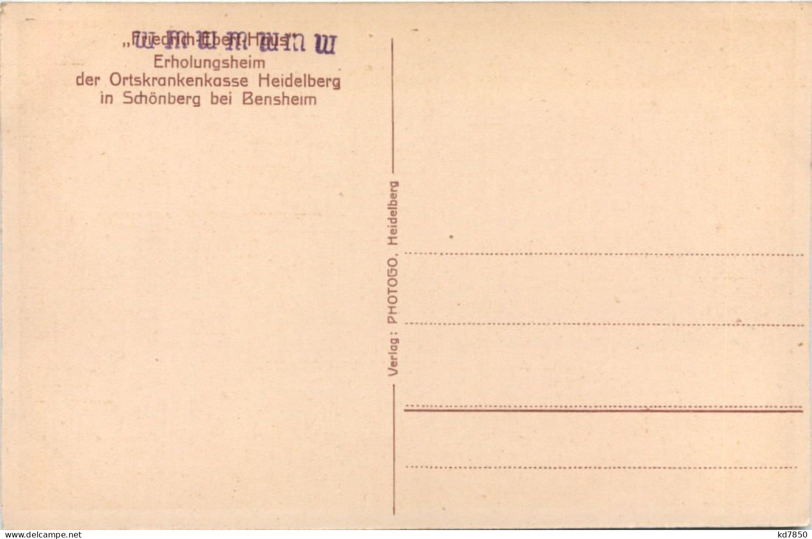Schönberg Bei Bensheim, Erholungsheim Der Ortskrankenkasse Heidelberg - Bensheim