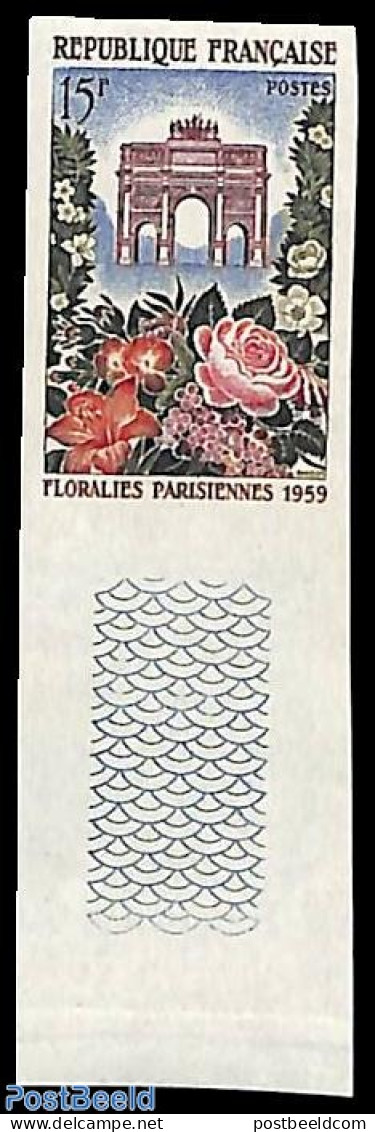 France 1959 Flower Exposition 1v, Imperforated, Mint NH, Nature - Flowers & Plants - Nuovi