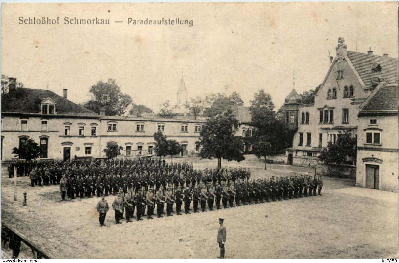 Lager Schmorkau, Schlosshof, Paradeaufstellung - Königsbrück