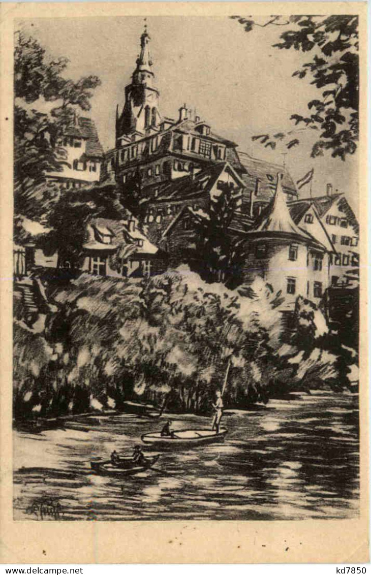 Tübingen, Partie Am Neckar Mit Hölderlinturm - Tuebingen