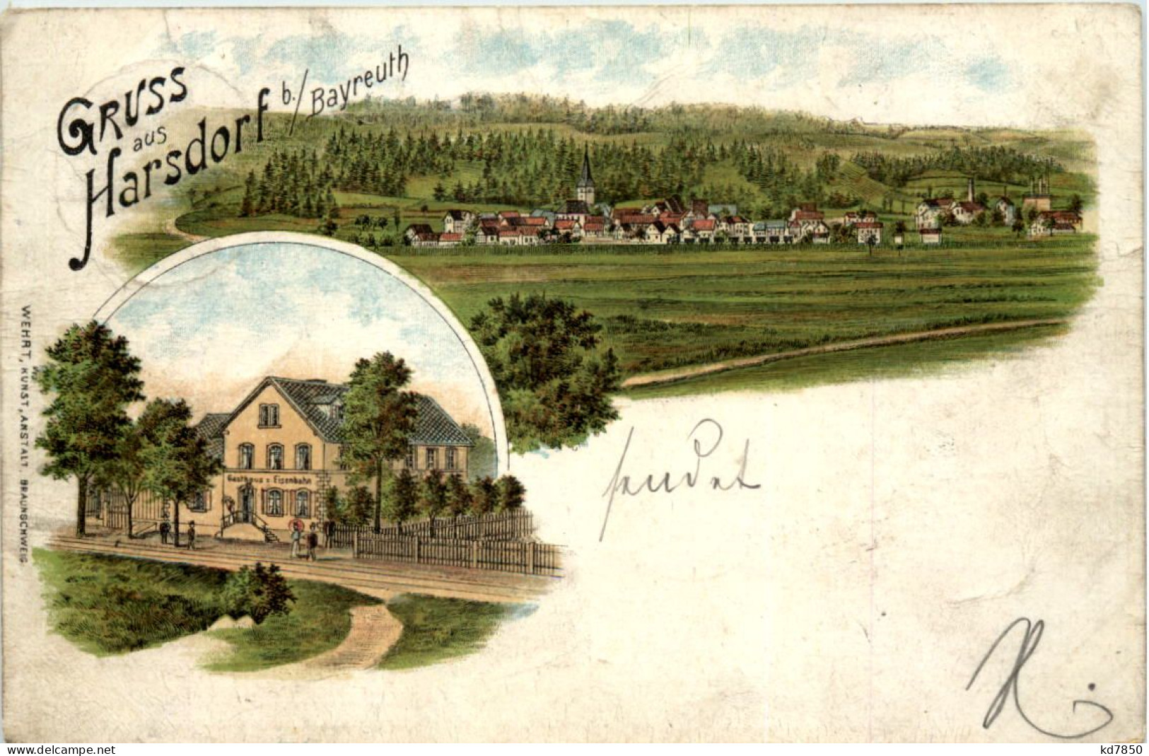 Gruss Aus Harsdorf Bei Bayreuth - Litho - Kulmbach