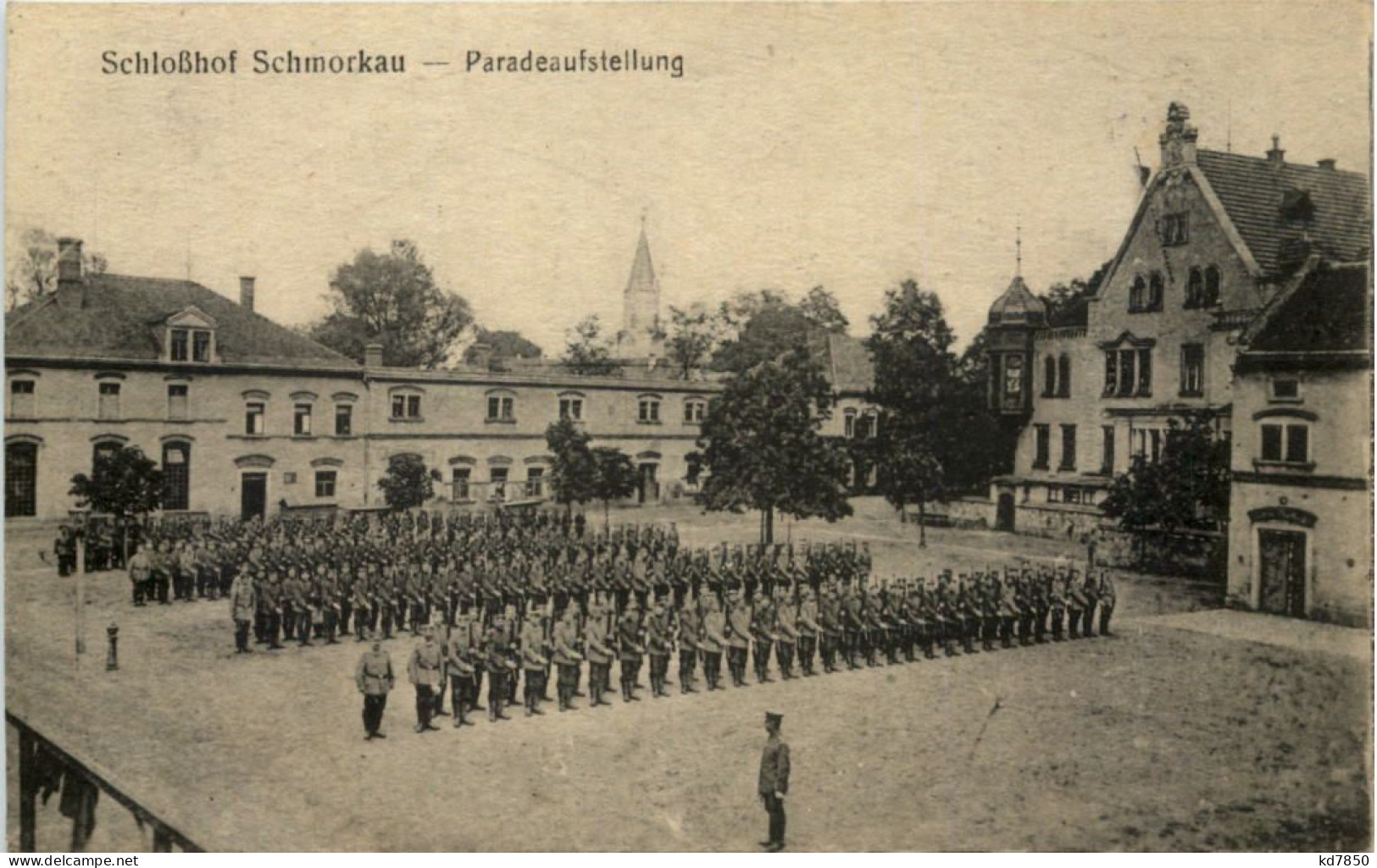 Lager Schmorkau, Schlosshof, Paradeaufstellung - Königsbrück