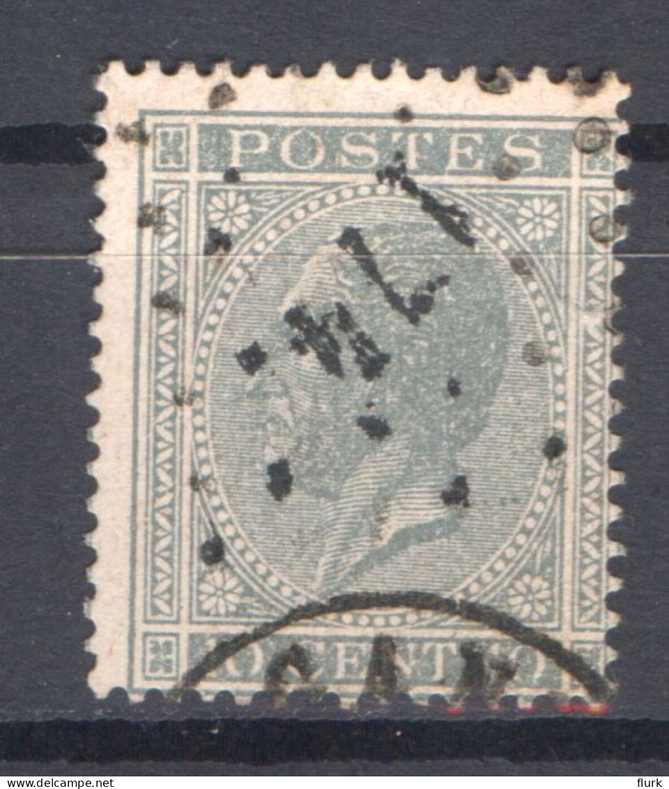 België OCB17 Gestempeld Pt174 Heer COBA €8 - 1865-1866 Linksprofil