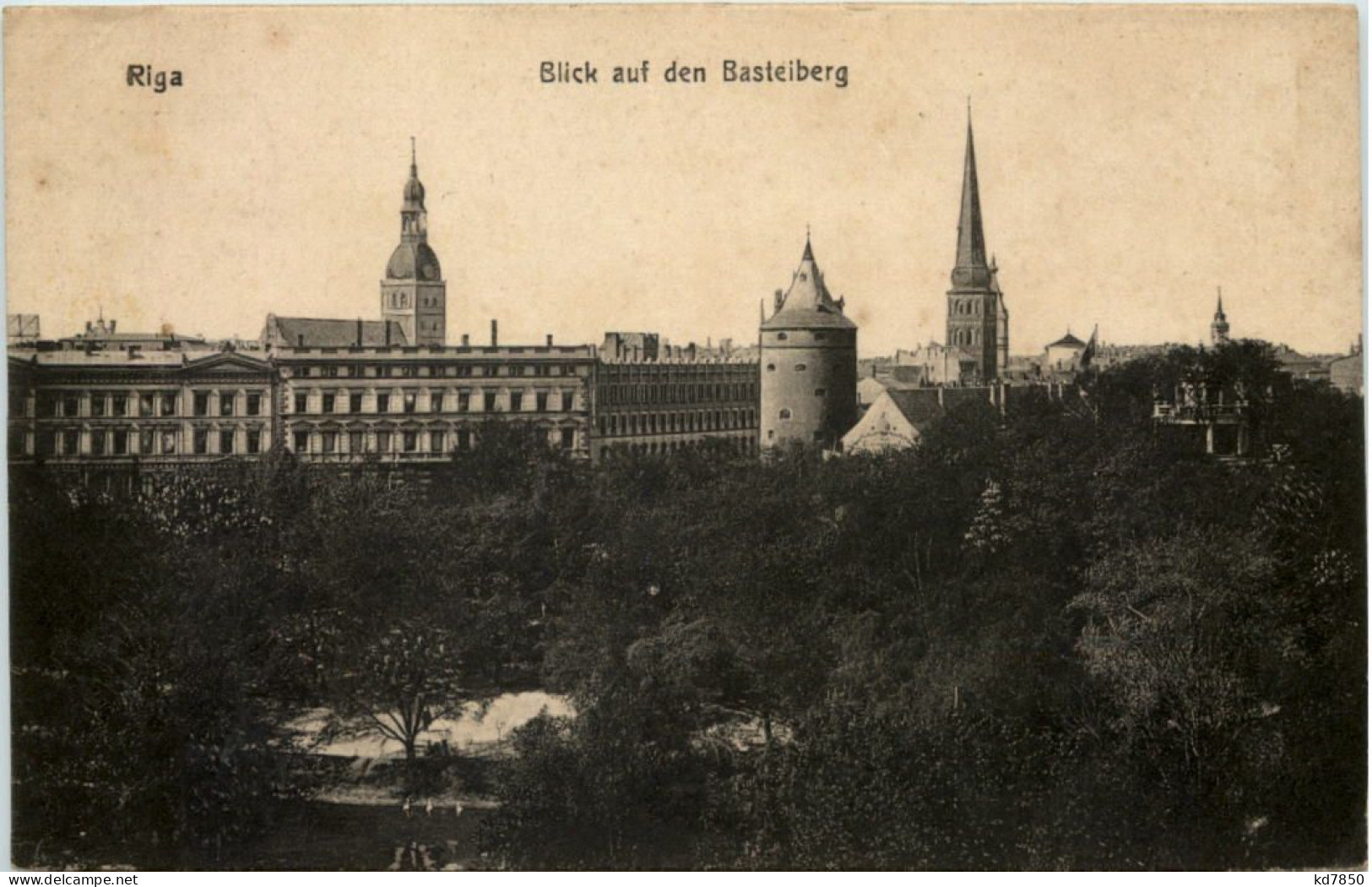 Riga - Blick Auf Den Basteiberg - Feldpost 2. Bayr. Landwehr Division - Latvia