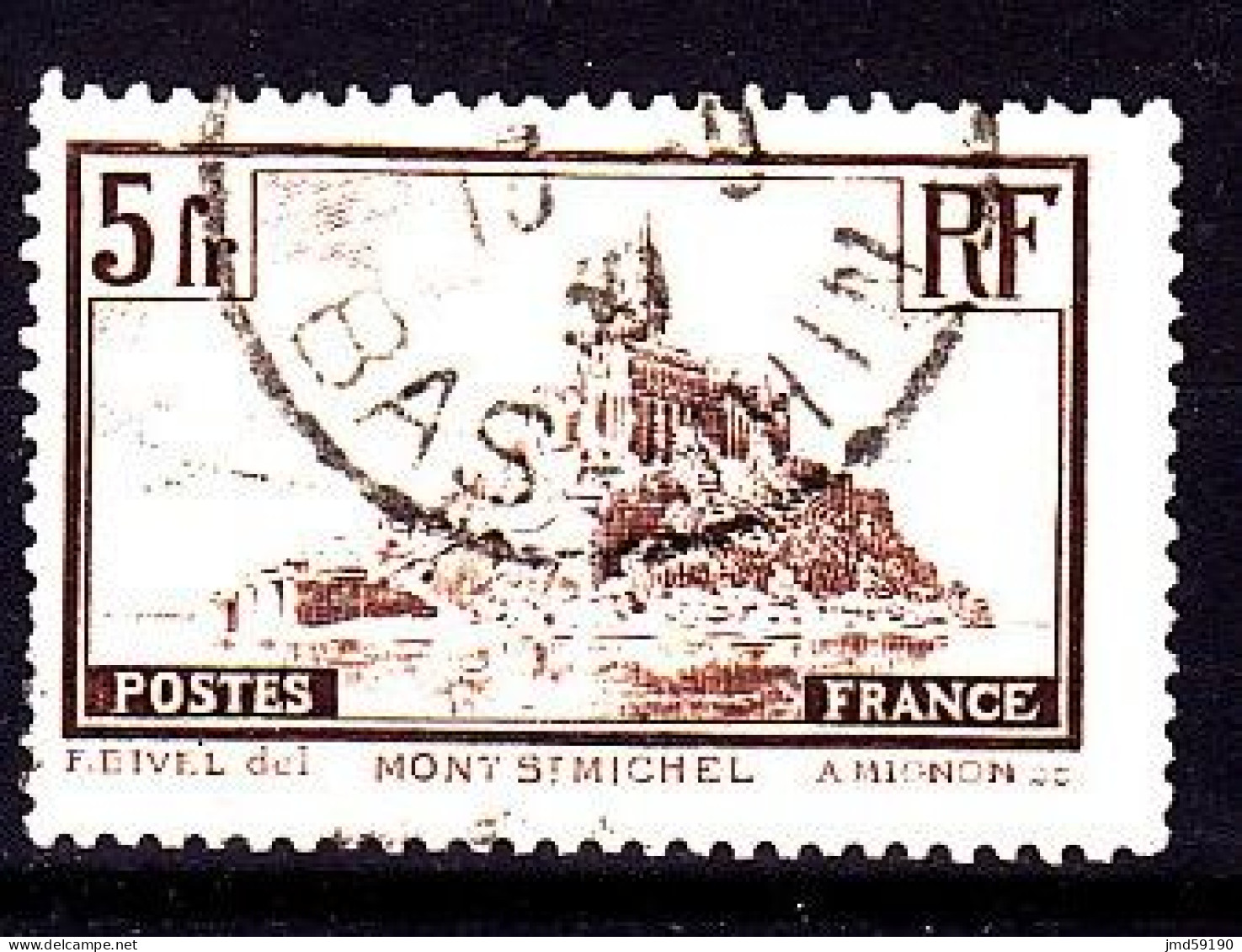 FRANCE Timbre Oblitéré N° 260a, 5fr Type I - MONT SAINT MICHEL - Used Stamps