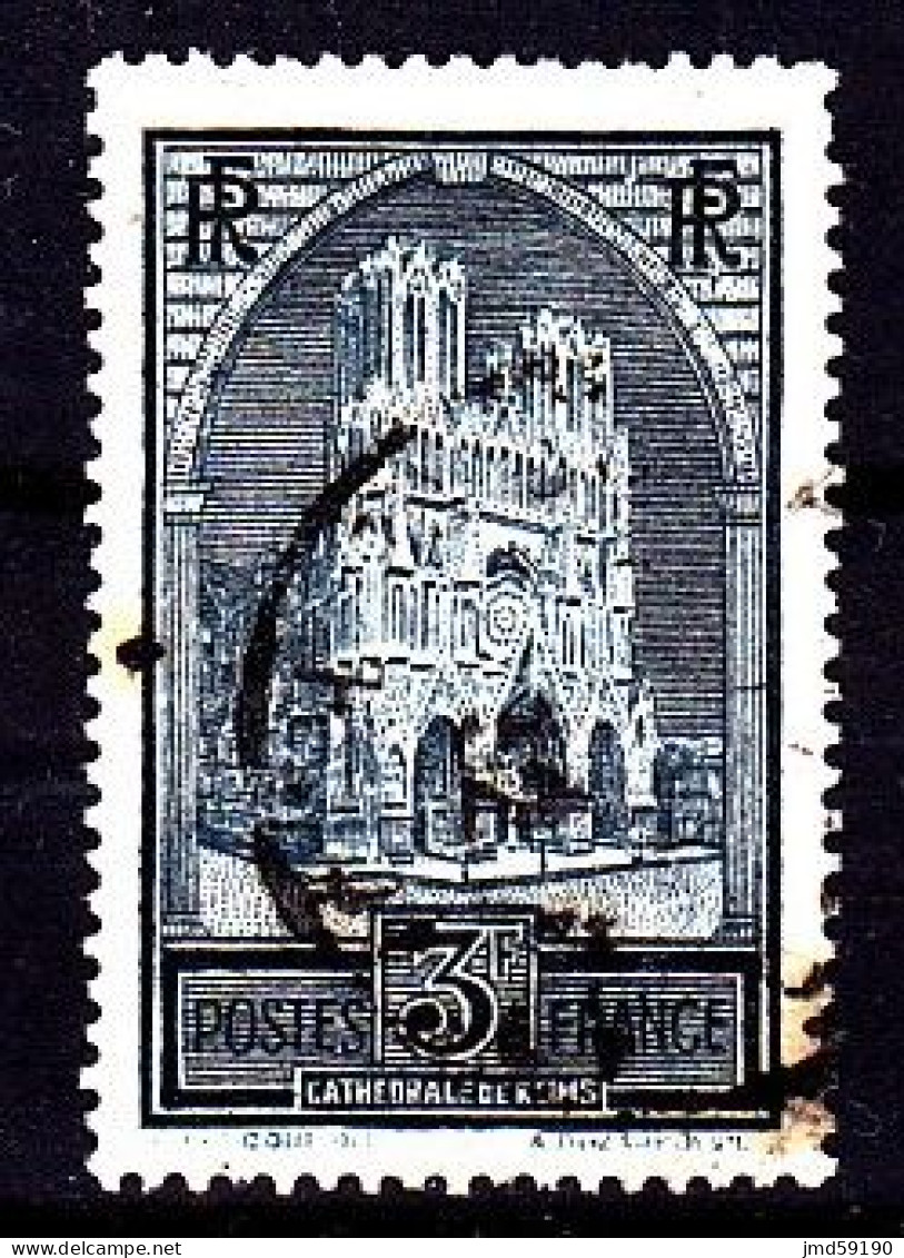 FRANCE Timbre Oblitéré N° 259b, 3fr Type III - Cathédrale De REIMS - Oblitérés