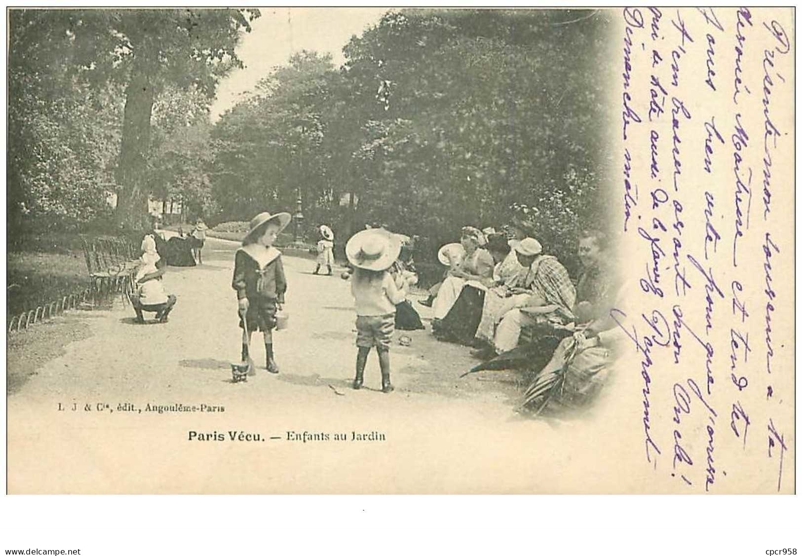 75.PARIS.n°21897.PARIS VECU.ENFANTS AU JARDIN - Petits Métiers à Paris