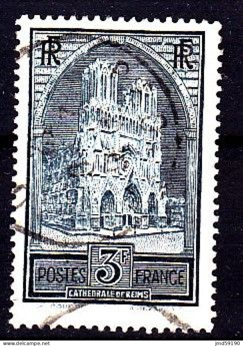 FRANCE Timbre Oblitéré N° 259b, 3fr Type III - Cathédrale De REIMS - Oblitérés