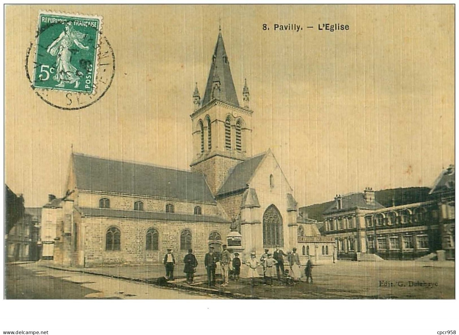 76.PAVILLY.n°19105.L'EGLISE.CP TOILEE - Pavilly