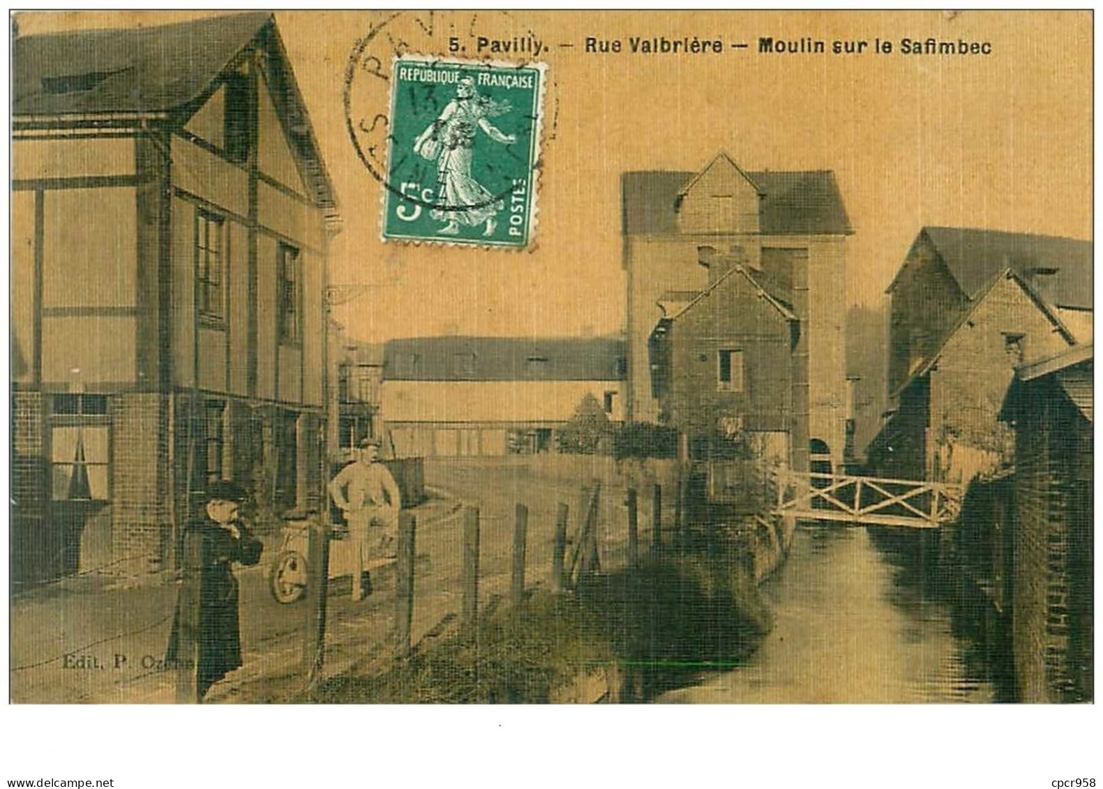 76.PAVILLY.n°19108.RUE VALBRIERE.MOULIN SUR LE SAFIMBEC.CP TOILEE - Pavilly