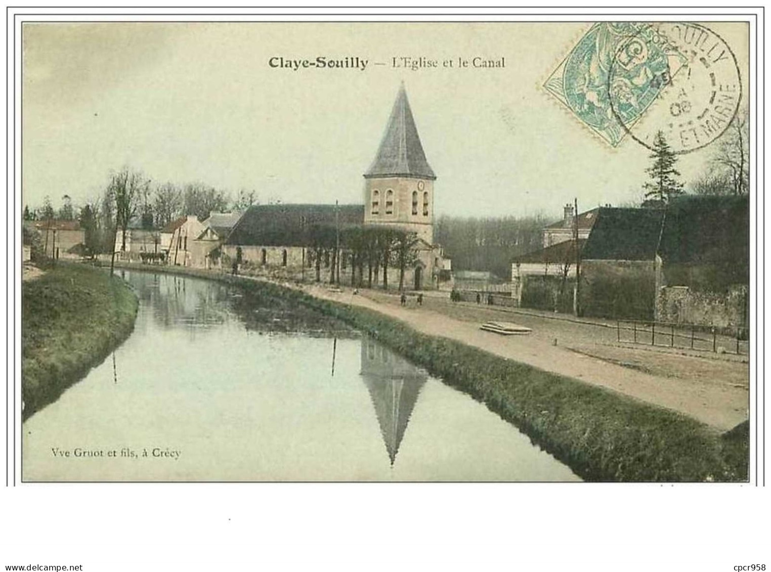 77.CLAYE-SOUILLY.L'EGLISE ET LE CANAL - Claye Souilly