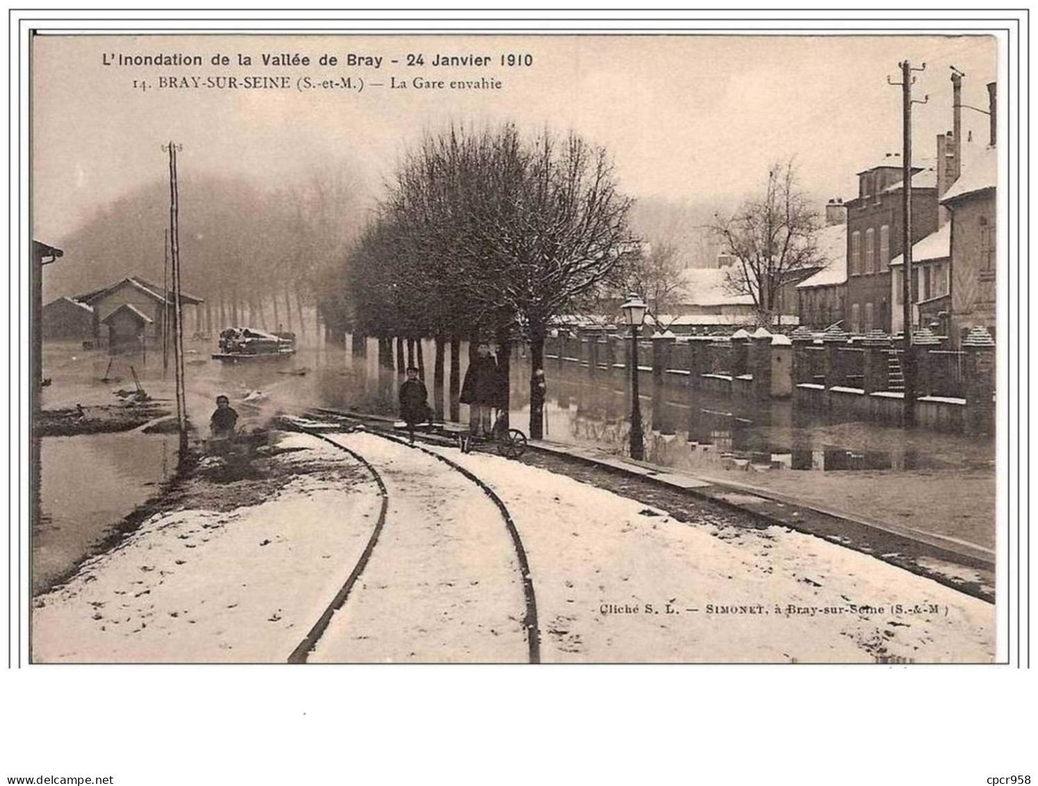 77.BRAY SUR SEINE.L INNONDATION DE LA VALLEE DE BRAY.24 JANVIER 1910.n°14 - Bray Sur Seine
