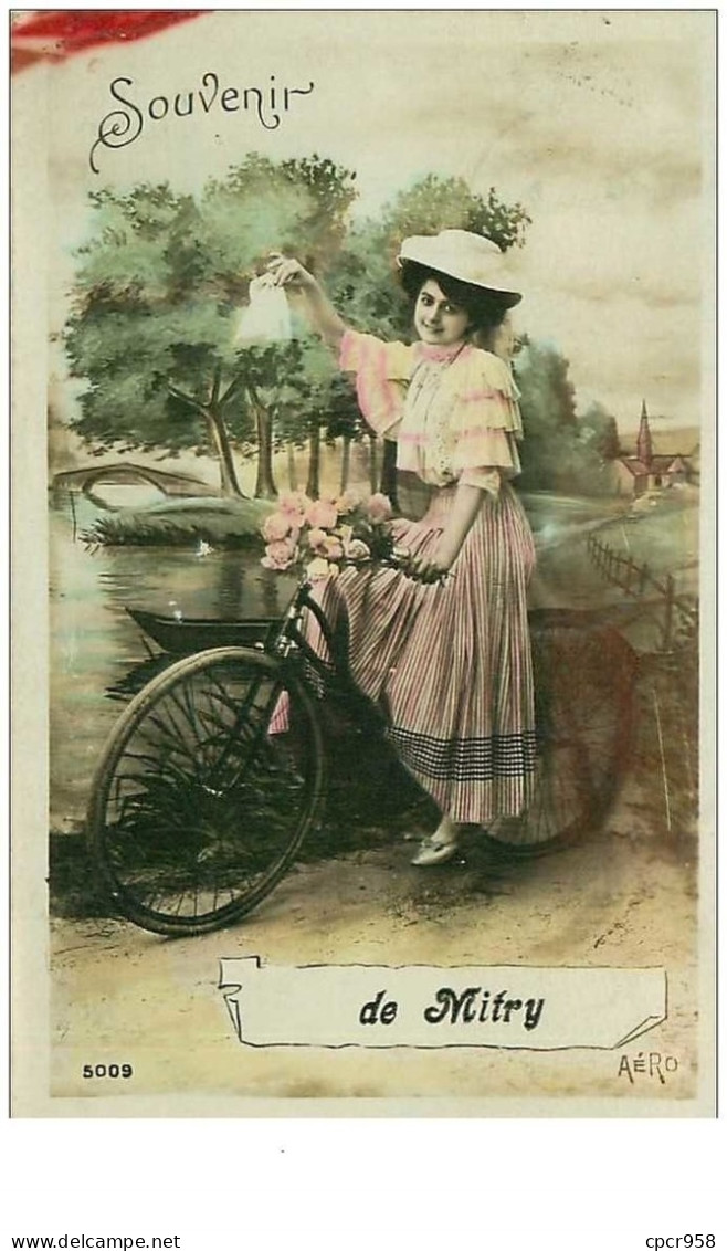 77.MITRY.n°9931.SOUVENIR DE MITRY.FANTAISIE.FEMME ET VELO - Mitry Mory