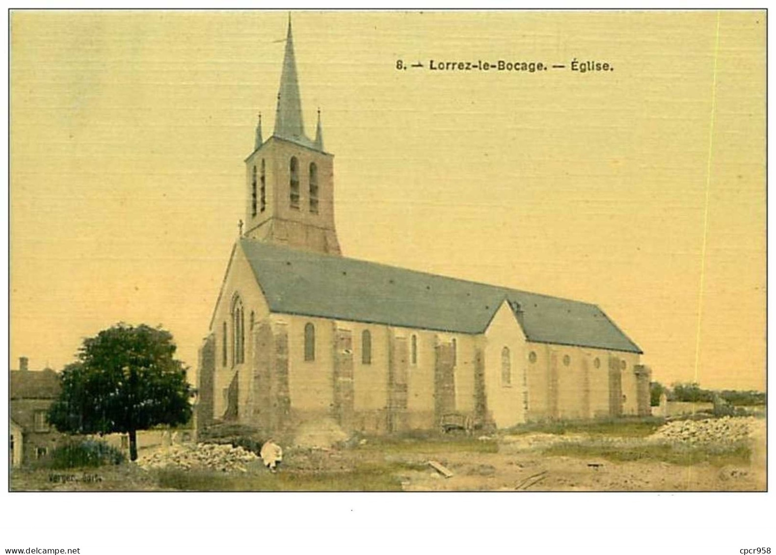 77.LORREZ-LE-BOCAGE.n°152.EGLISE.CP TOILEE - Lorrez Le Bocage Preaux