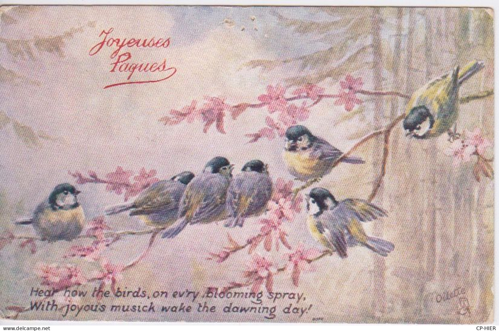 CARTE OILETTE - ILLUSTRATEUR RAPHAEL TUCK 's - OISEAUX - JOYEUSES PAQUES - Tuck, Raphael