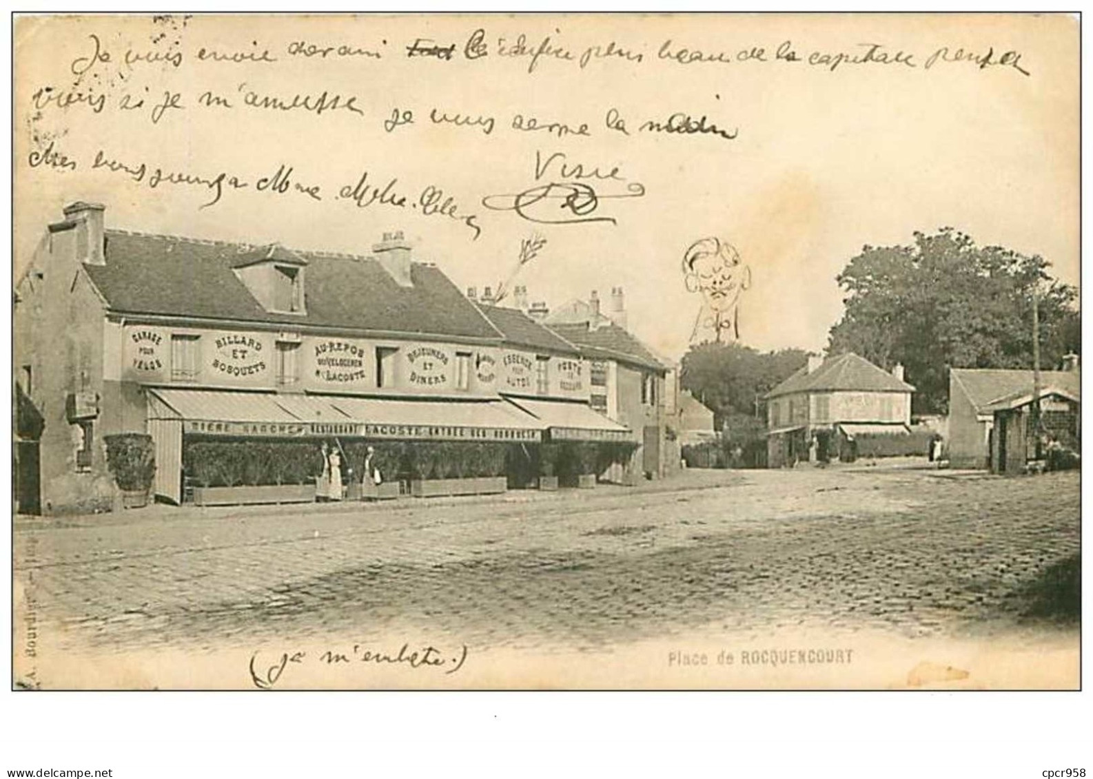 78.ROCQUENCOURT.n°216.PLACE DE ROCQUENCOURT.ETABLISSEMENT DUGROSPREZ.DEJEUNERS ET DINERS - Rocquencourt