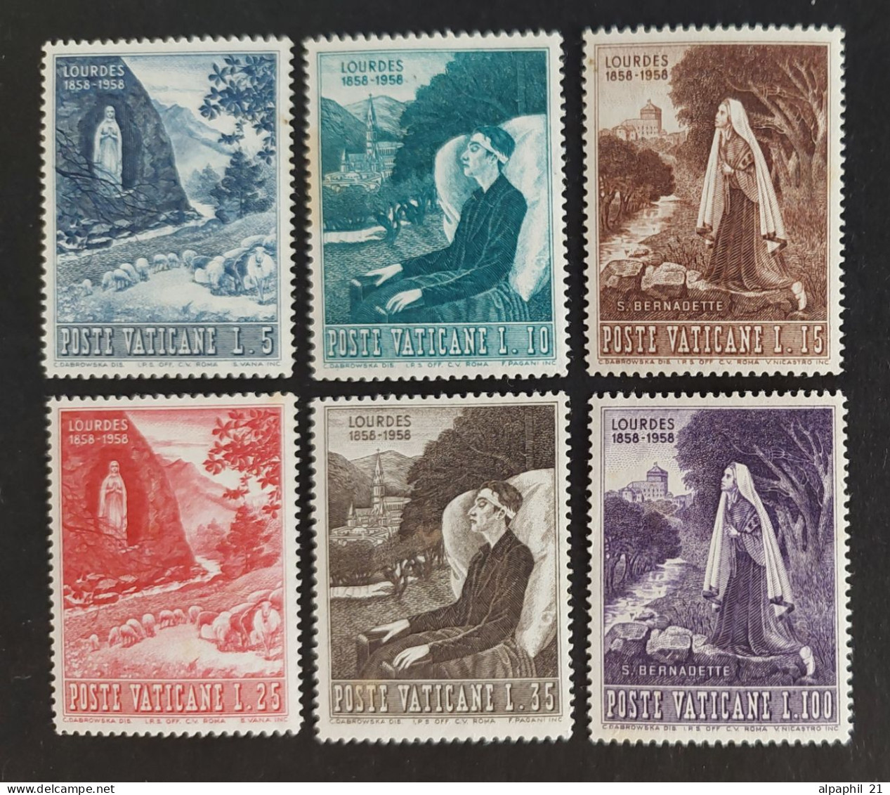 Città Del Vaticano: Apparition Of The Virgin Mary, 1958 - Unused Stamps