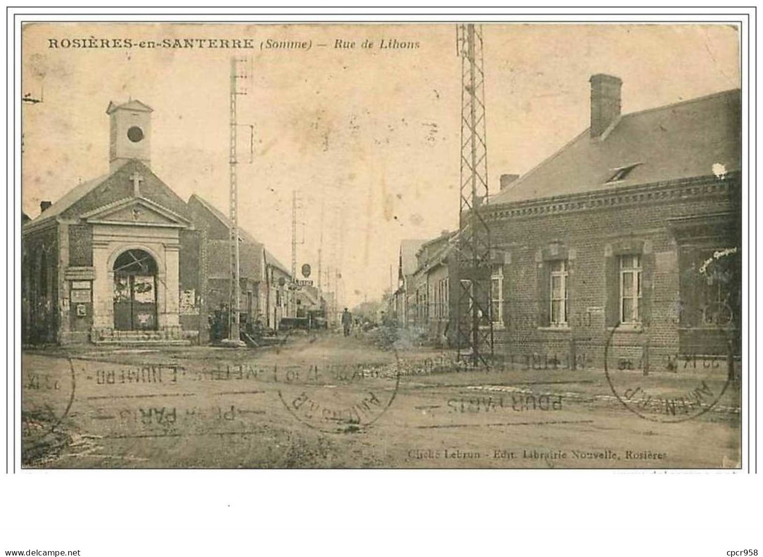 80.ROSIERES EN SANTERRE.RUE DE LIHONS.TACHES.CORNE - Rosieres En Santerre