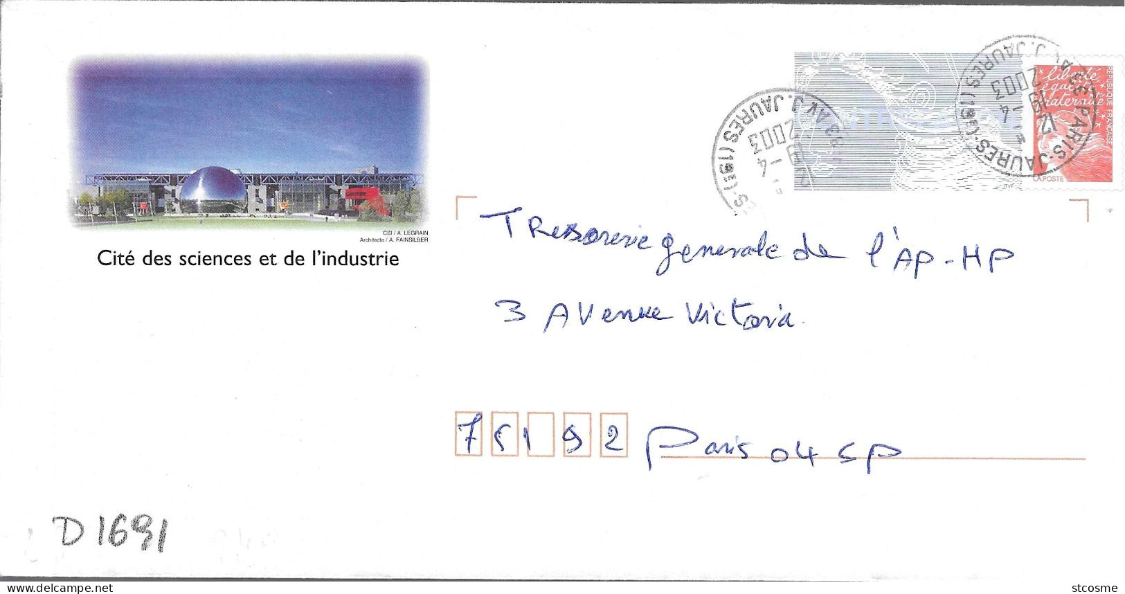 D1691 Entier Postal / Postal Stationnery / PSE - PAP Luquet - Cité Des Sciences Et L'industrie (75) 899-lot A14/025 - PAP: Aufdrucke/Luquet