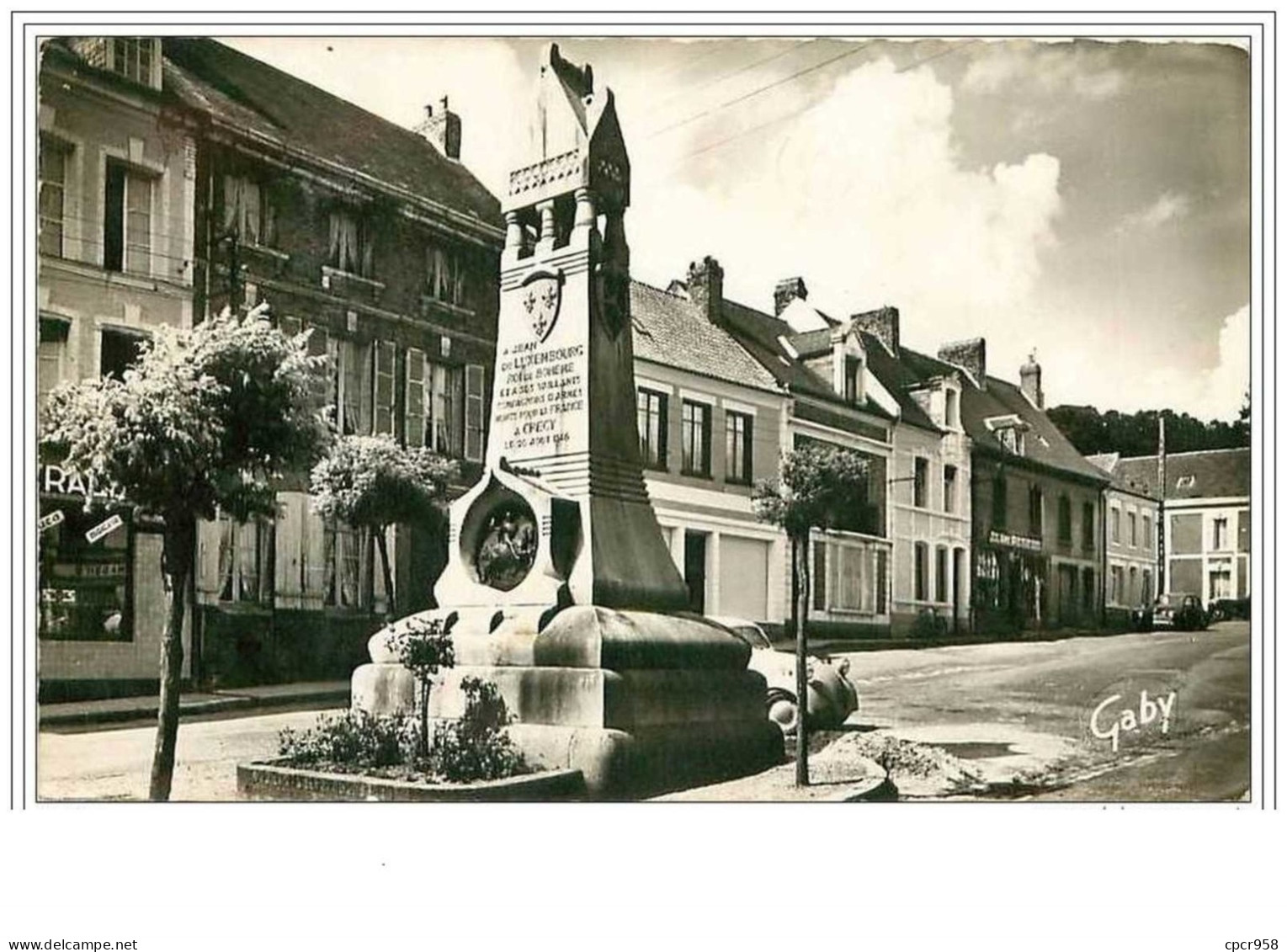 80.CRECY EN PONTHIEU.LE MONUMENT JEAN DE LUXEMBOURG ROI DE BOHEME MORT A CRECY EN 1346 A LA BATAILLE DE CRECY.CPSM - Crecy En Ponthieu