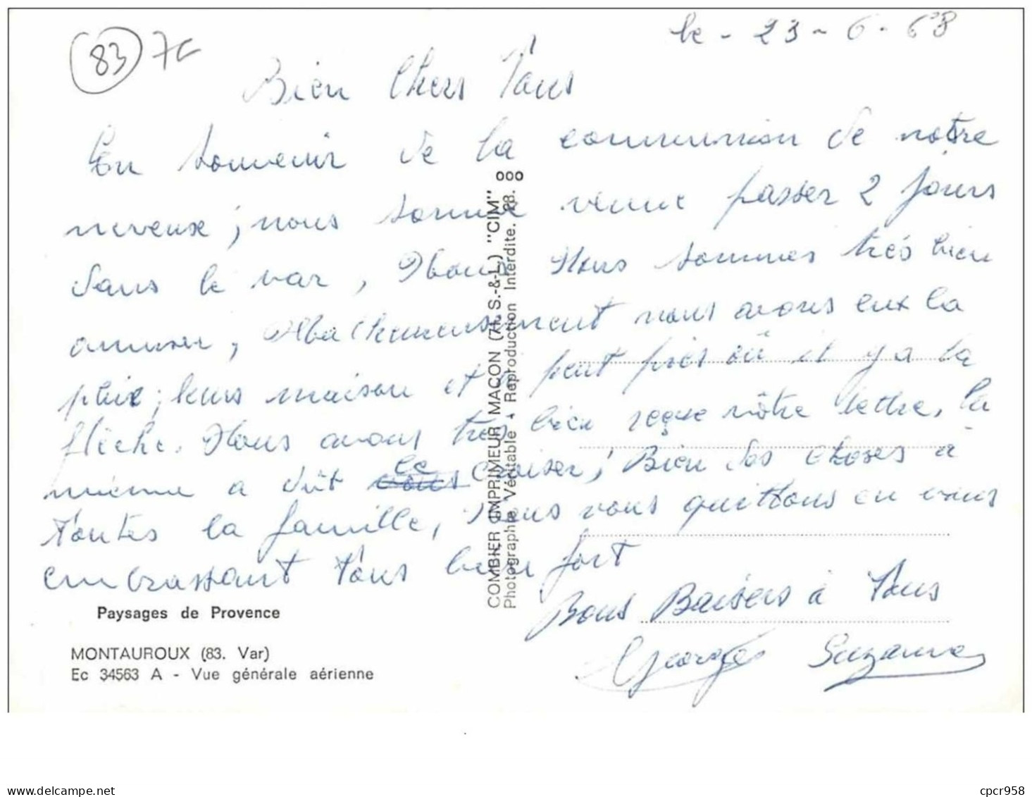 83 . N° 43616 . Montauroux.  Vue Generale. Cpsm  15 X 10.5 Cm. - Montauroux