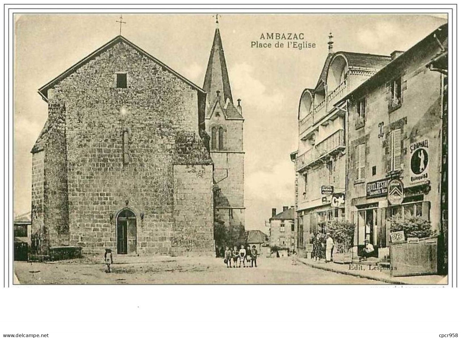 87.AMBAZAC.PLACE DE L'EGLISE.HOTEL-RESTAURANT - Ambazac