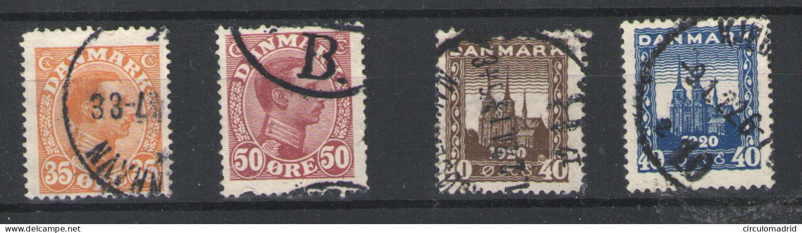 Dinamarca Nº 79/80 Y 125/6. Años 1913-21 - Oblitérés