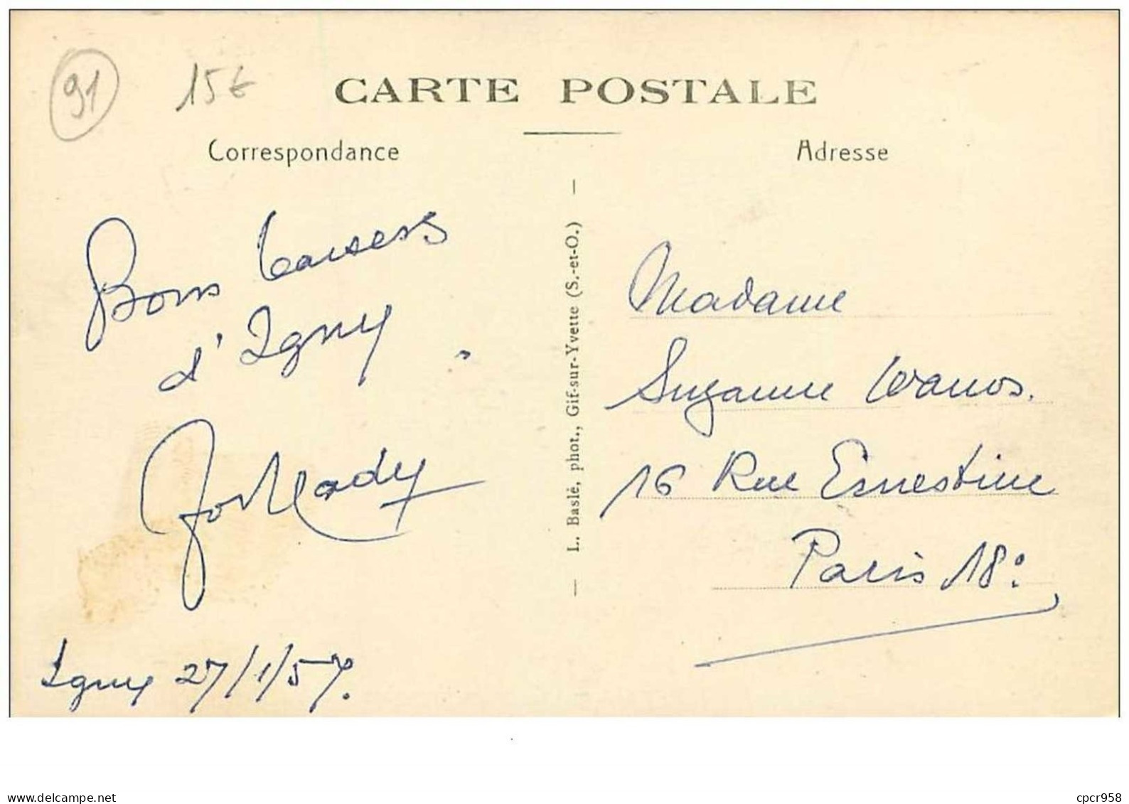 91.IGNY.n°21957.LA RUE DE VERSAILLES.CAFE DE L'ESPERANCE - Igny