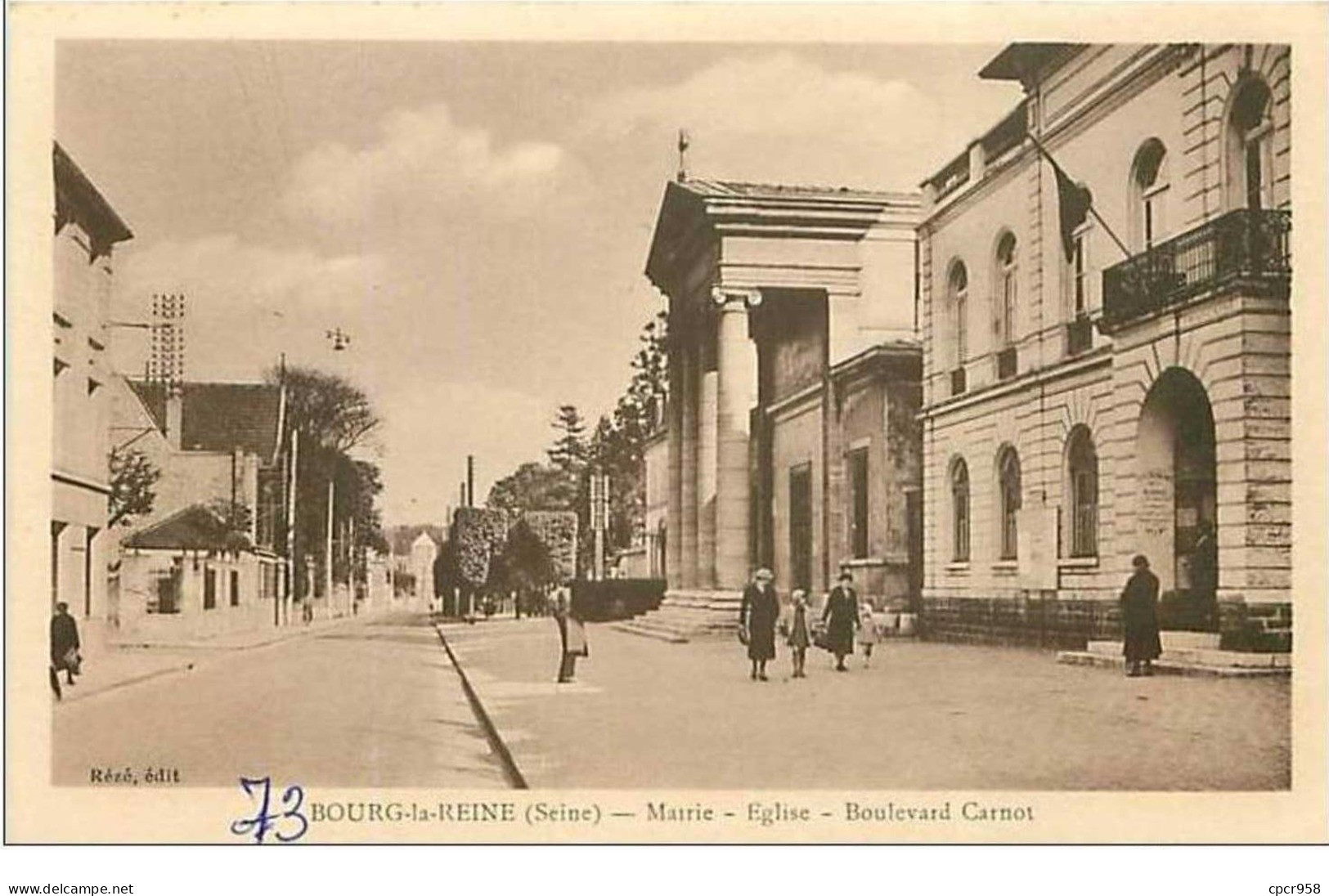 92.BOURG LA REINE.MAIRIE.EGLISE.BOULE VARD CARNOT - Bourg La Reine