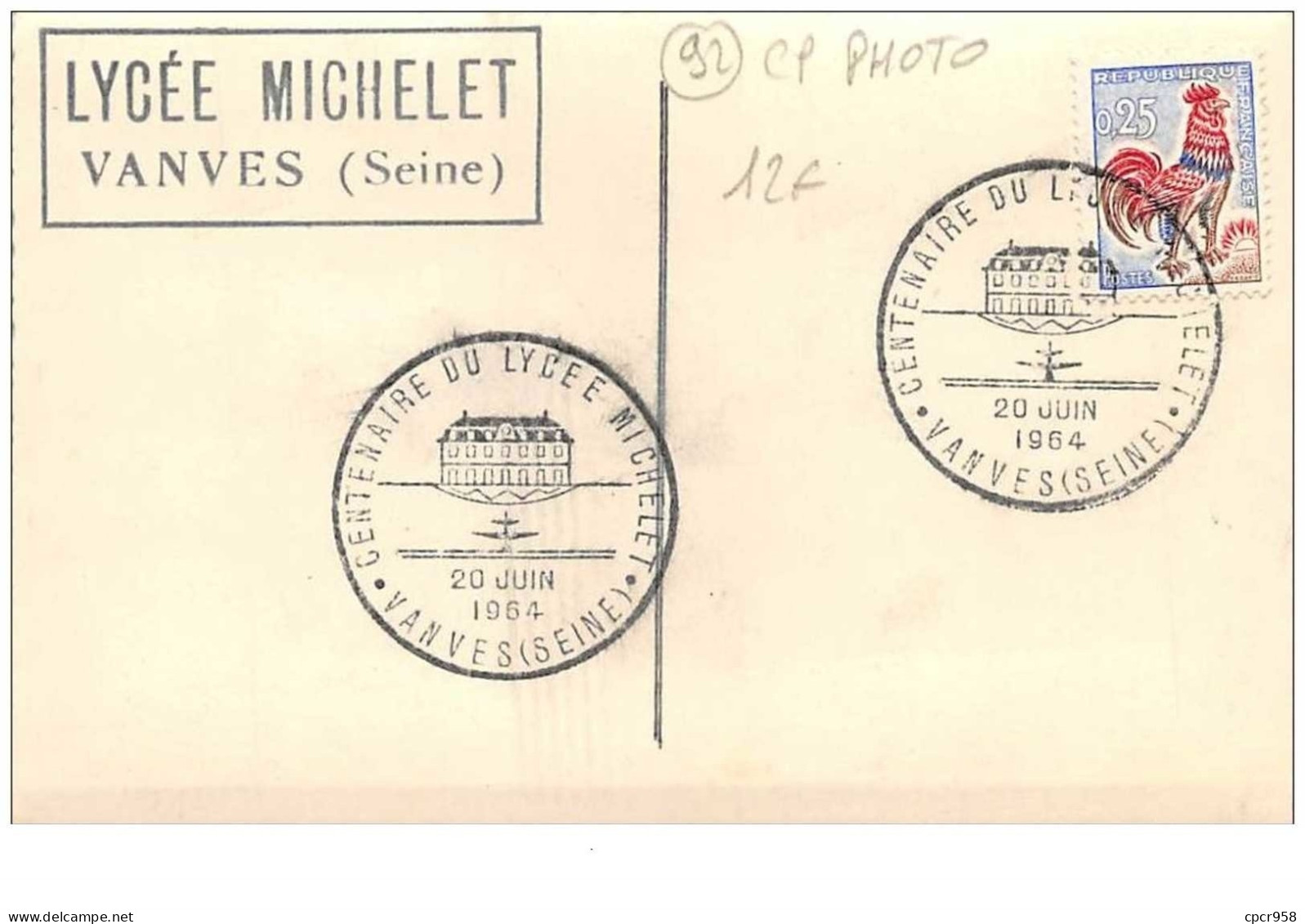 92  . N° 45149 . Vanves.lycee Michelet . Carte Photo - Vanves