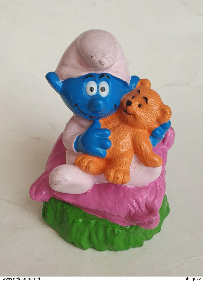 FIGURINE BOUCHON PRIME BIP 1999 BEBE SCHTROUMPF Avec Nounours (1) - Schtroumpfs