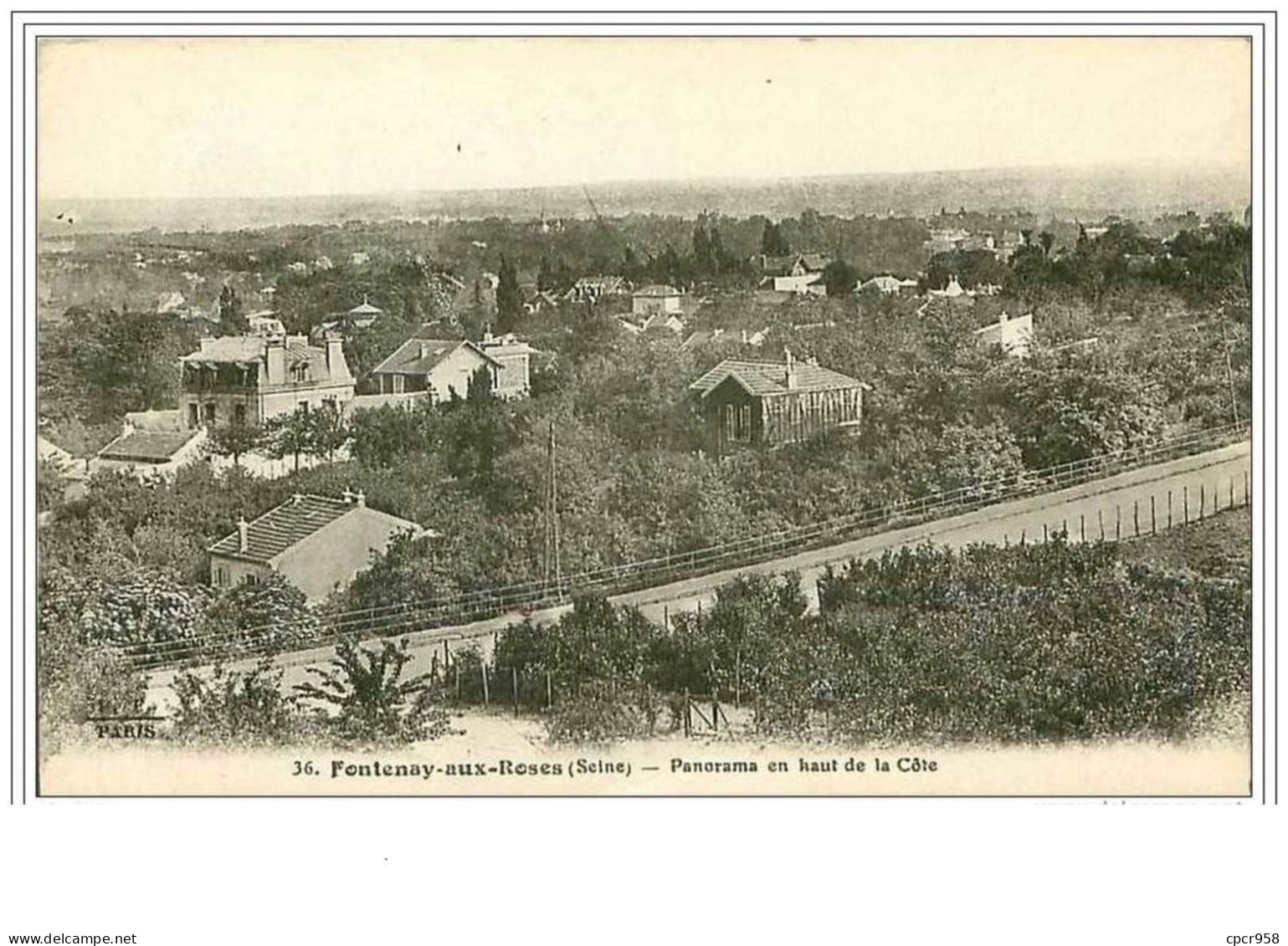 92.FONTENAY AUX ROSES.PANORAMA EN HAUT DE LA COTE - Fontenay Aux Roses