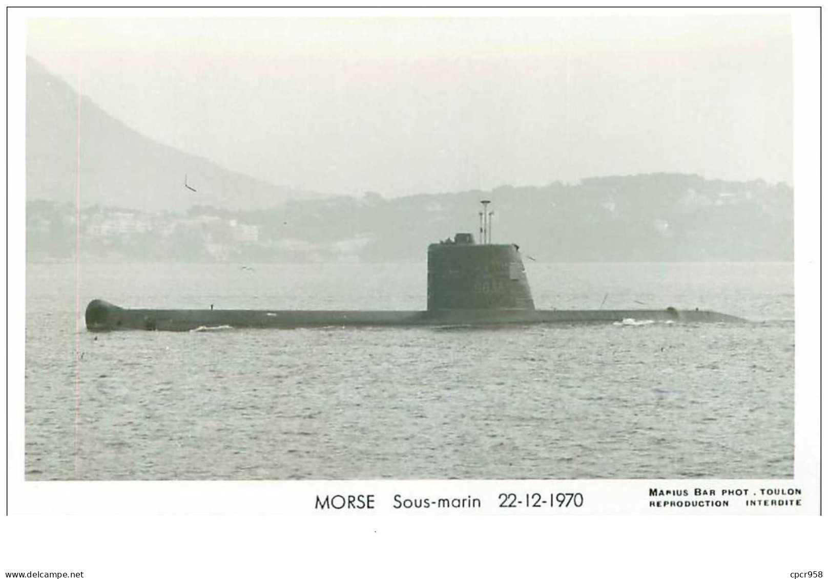 Bateau. N°36042 . Morse. Sous-marin . 1970. Guerre - Onderzeeboten