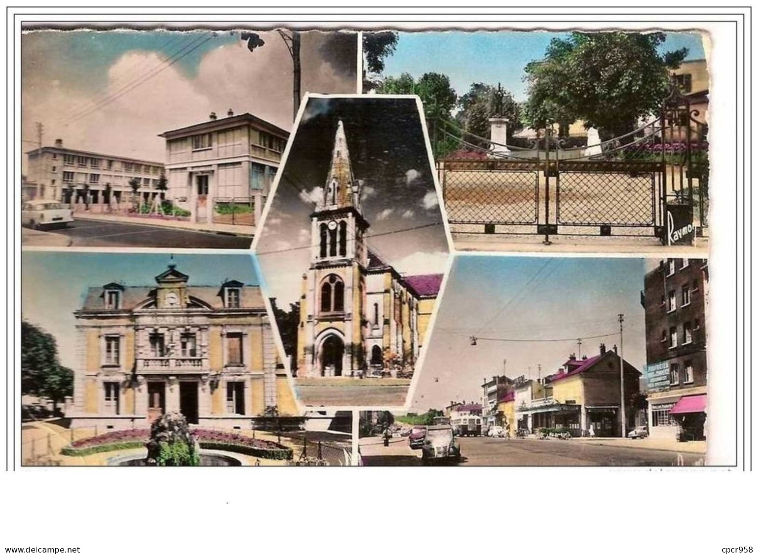 93.NEUILLY-SUR-MARNE.LES ECOLES.LE SQUARE.L'EGLISE.LA MAIRIE.LA MALFOURNEE.CPSM. - Neuilly Sur Marne