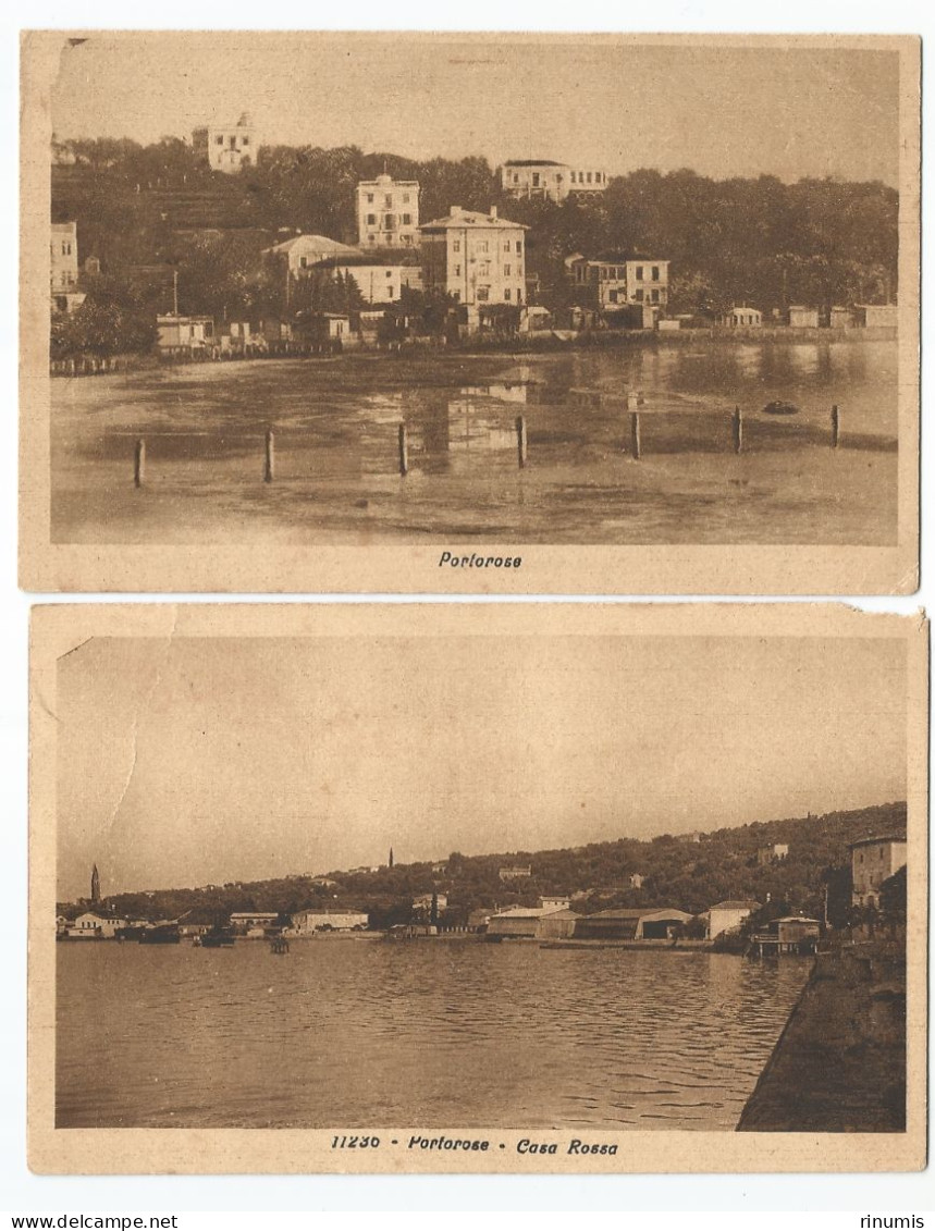 Portorož 2 Postcards Italian Edition 1930 Not Used - Slowenien