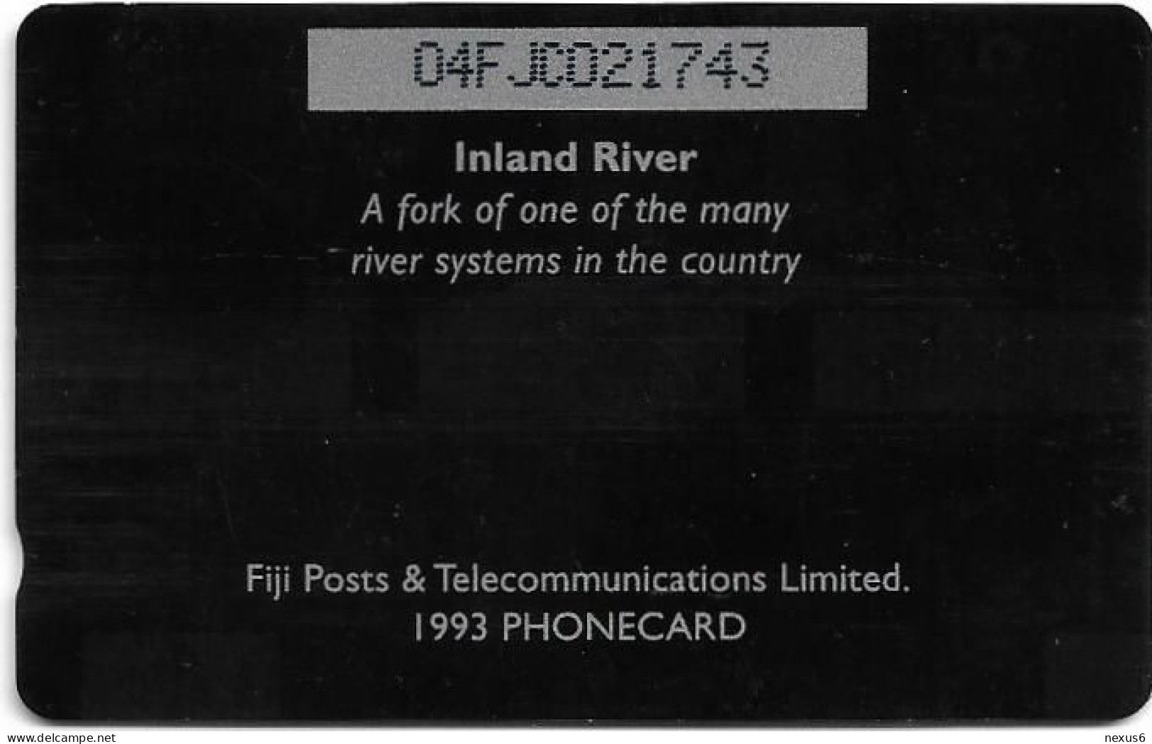 Fiji - Tel. Fiji - 6th Issue - Inland River - 04FJC - 1993, 5$, 40.000ex, Used - Fidji