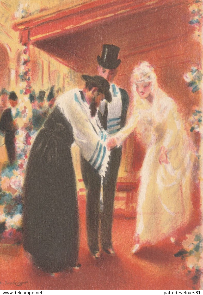 CPSM Juif Jewish Judaica Cérémonie De Mariage Mazeltov BARRE-DAYEZ N° 1462 H Illustrateur S. SEEBERGER - Barday