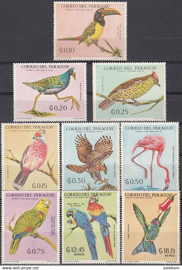 PARAGUAY 1969, LATIN AMERICAN BIRDS, COMPLETE, MNH SERIES With GOOD QUALITY, *** - Paraguay