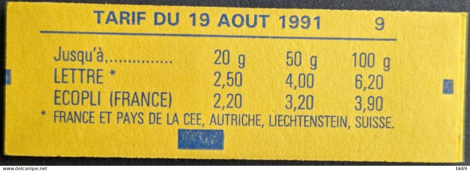 2715 C2 Conf. 9 Date 5/ 6.2.92 Carnet Fermé Briat 2.50F - Modern : 1959-…