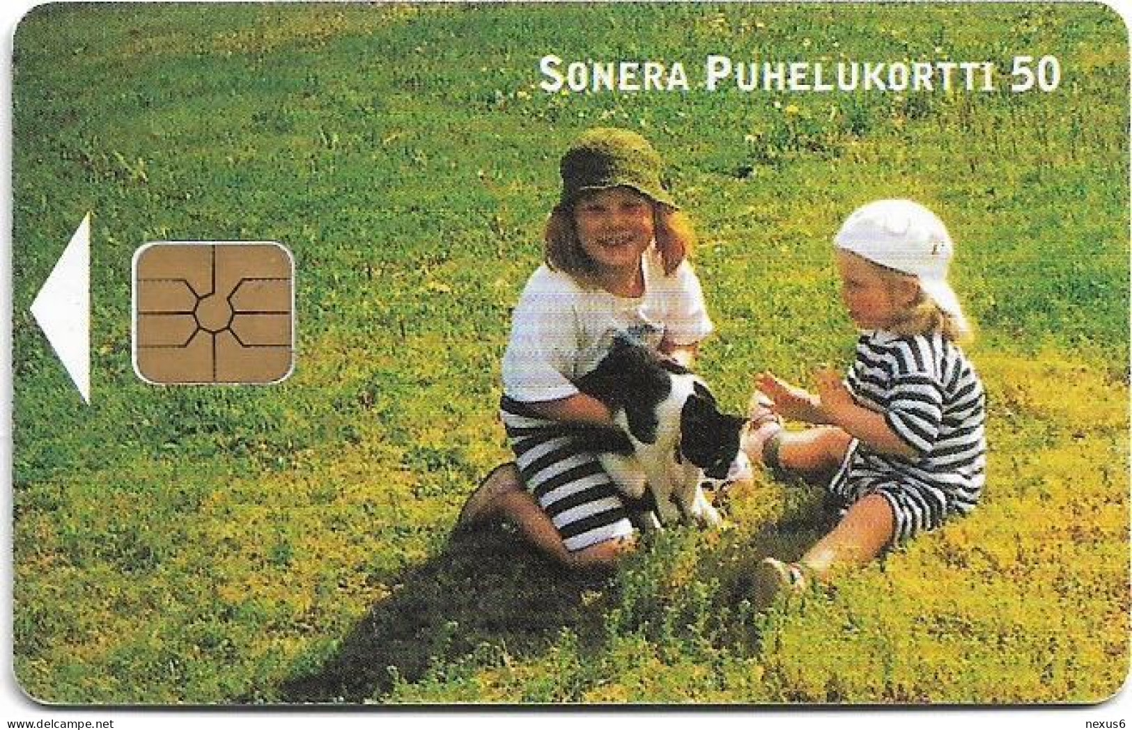 Finland - Sonera (Chip) - D Series - Children And Cat, 02.2001, Chip GD04, 50Mk, 30.000ex, Used - Finlande